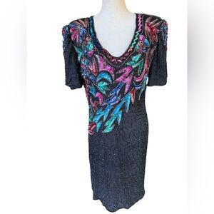 Sweelo ladies vintage cocktail dress (L) 100% silk good condition.